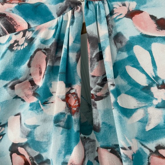 Rebecca Taylor Blue Floral Shift Dress Sz 6 - Picture 7 of 10